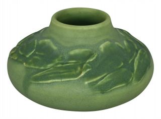 Rookwood Pottery 1907 Matte Green Leaves Squat Vase 979 (Hicks) 2