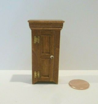 Miniature 1/2 " Scale Wooden Cabinet With Shelves Signed/dated 1981