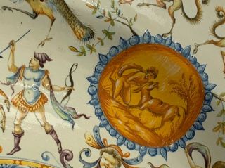 Very large monumental Italian Maiolica Cantagalli charger Istoriato style signed 2