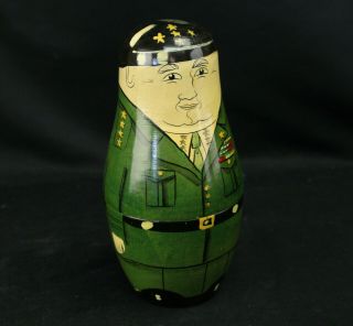 Vtg Authentic Models Wwii Military Generals Nesting Doll Set Us,  British,  German