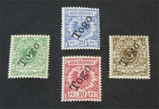 Nystamps German Togo Stamp 1 - 4 Og H/nh $35