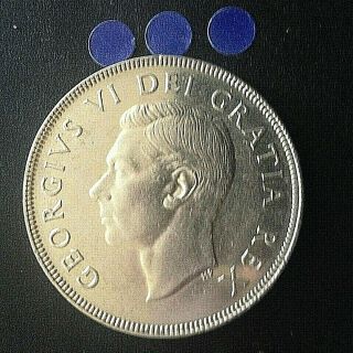 Unc 1951 King George Vi Canada Silver Dollar Ch/gem/bu