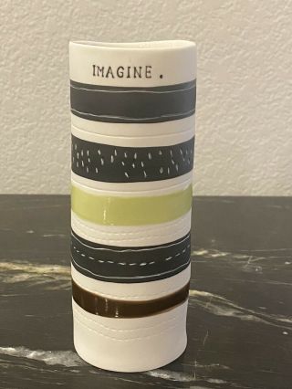 Vintage Rae Dunn By Magenta Imagine & Bloom Porcelain Striped Vase Vhtf Rare