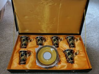A Set Of 6 Versace Rosenthal Barocco Tea Cups And Saucers