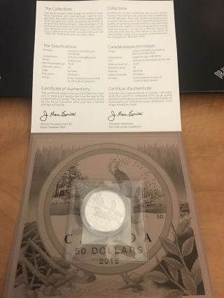 2015 Canada 99.  99 Pure Fine Silver 50 Dollars Beaver $50.  00 UNC Coin with Card 2