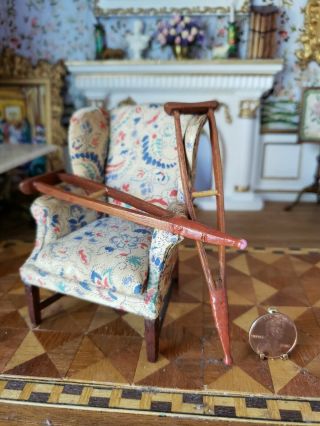 Vintage Dollhouse Miniature Artisan Wood Crutches 1:12