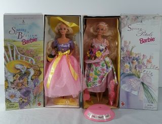 1995 Spring Blossom Barbie & 1996 Spring Petals Barbie | Avon Exclusives |