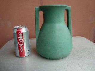 Teco Matte Green 8 " Squared Handles Vase