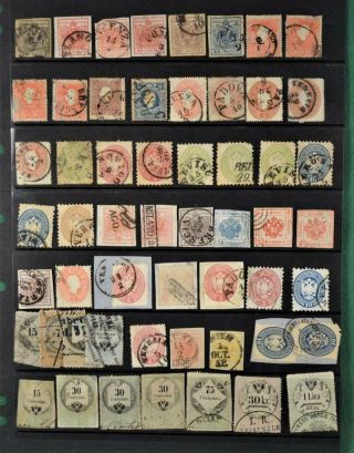 Lombardy & Venetia Stamps Selection On Large Stock Card (n62)