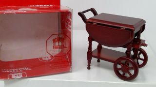 Dollhouse Miniature Town Square Wood Tea Cart