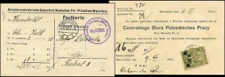 Gf377.  German Occupation Poland Warszawa Local On Post Card 1916 Michel 10