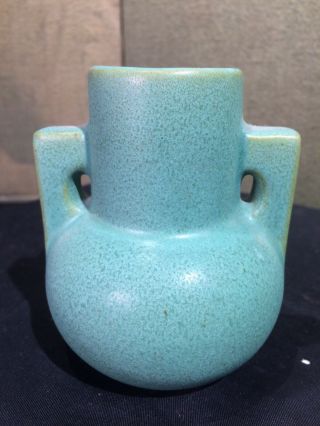 Teco Art Pottery 3.  75 " Vase W/ Buttress Handles