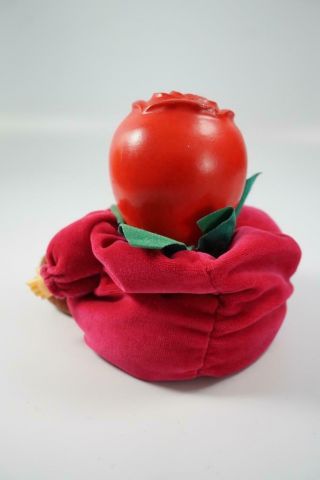 Vtg Small Small World Fruit Babies ROSE FLOWER Bean Bag Plush Doll Kitsch Rare 3