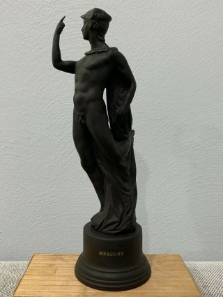Vintage English Wedgwood Black Basalt Mercury Statue / Figurine