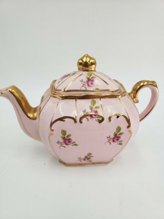 Sadler Rare Pink Cube Ditsy Rose Mini Teapot England 1936 1 Cup ⭐ Priority Ship