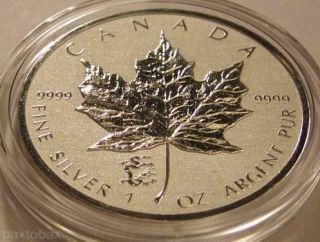 2012 Dragon Privy Canada Maple Leaf 1 Oz.  Silver Reverse Proof $5 Coin 25,  000