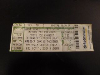 Bruce Springsteen Vote For Change 2004 Concert Ticket Stub Wacovia Center Pa