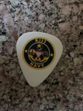 Kiss Kruise Navy Army Patch Eric Singer Signed Guitar Pick Drummer Rock Roll Cat