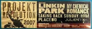 Projekt Revolution 2007 Long Promo Sticker Linkin Park My Chemical Romance
