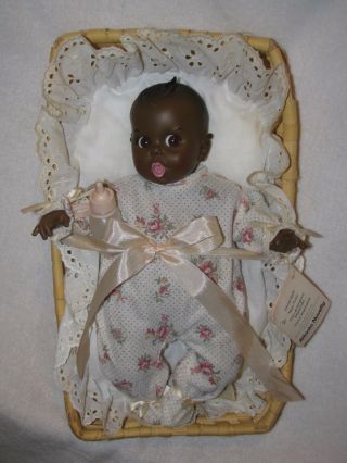 All 12 " Black Gerber Baby Doll In Basket