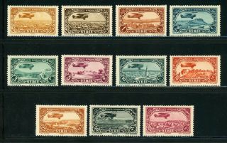 Syria Mh Selections: Scott C46 - C56 Complete Series Of 1931 - 1933 Cv$21,