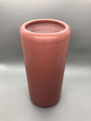 Marblehead Pottery Tall Cylindrical,  Speckled Rose Glaze In