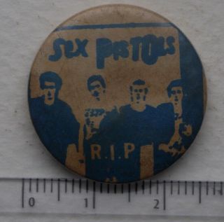 Vtg Punk The Sex Pistols 25mm Pin Badge 1970s Band Sid Vicious Johnny Rotten