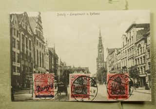 Dr Who 1920 Germany Danzig Ovpt Postcard F29115