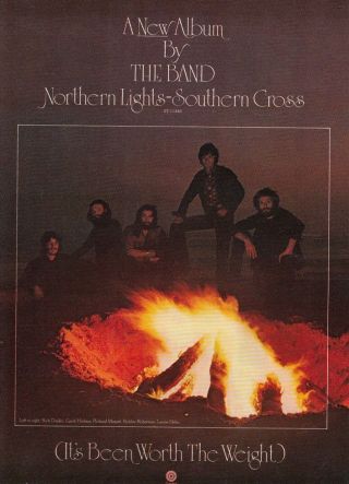 1976 The Band Pic " Northern Lights - Southern Cross " Album Release Promo Print Ad