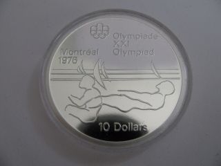 1975 Proof $10 1976 Montreal Olympics 19 - Sailing Coin Only Asw 1.  44oz.  925 Silv