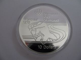1975 Proof $10 1976 Montreal Olympics 17 - Paddling Coin Only Asw 1.  44oz.  925 Sil