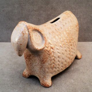 Vintage MCM Textured WOOLLY Ram SHEEP Coin BANK 6 