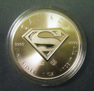 2016 Canada $5 1oz Superman S - Shield Silver Bullion Coin Dc Comics Series