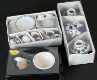18 Piece Miniature Doll House Accesories Porcelaintea Set Teapot Toys Bowls