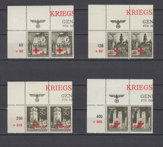 Wwii Third Reich Occup.  Generalgouvernement Full Set Mi 52/5 W/ Nazi Emblem Mnh