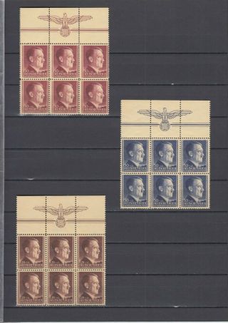 Wwii Third Reich Occup.  Generalgouvernement Full Set Mi 89 - 91 W/ Nazi Emblem Mnh