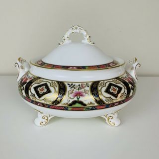 Royal Crown Derby Imari Tureen Covered Vegetable Dish Chelsea Garden Footed Bowl