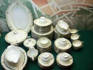 78 Piece Set Of Wentworth China Made In Japan - Pattern Bluciel