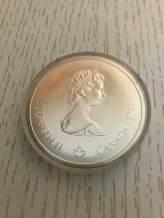 1974 - 1976 Canada Montreal Olympic Silver $10 Cycling Bu Coin 1.  445 Oz