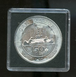 2017 Canada 1 Oz Silver $5 150th Anniversary Voyageur.  9999 Pure Silver Bu Mq05