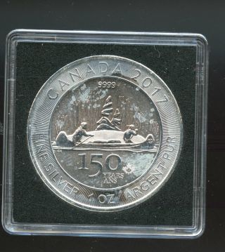 2017 Canada 1 Oz Silver $5 150th Anniversary Voyageur.  9999 Pure Silver Bu Mq06