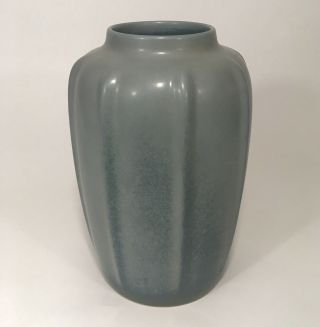 Large 12 " California Porcelain (california Faience) Ribbed Vase - Lamp Base