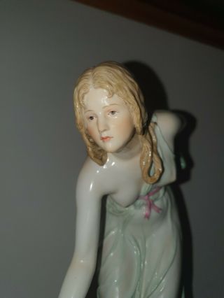 Meissen porcelain figure of a girl with ball.  Art Nouveau.  12” H 2