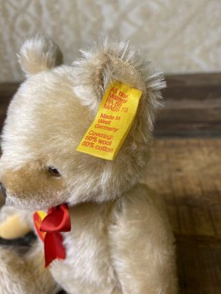 Vintage Style STEIFF MOHAIR Teddy BEAR FULLY JOINTED With GLASS EYES 0201/26 2