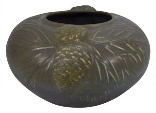 Van Briggle Pottery 1915 Pine Cone Purple And Brown Vase Shape 762