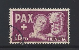 Switzerland 1946 10 Franc Peace Pax High Value,  Scott 305 Scv $125