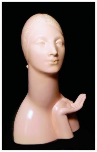 Vernon Kilns Rare May & Vieve Hamilton " Head With Hand " Sculpture Art Deco