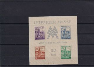 West - Sachsen 1946,  Bl.  Leipziger Messe,  Mh Cw 110,  - -