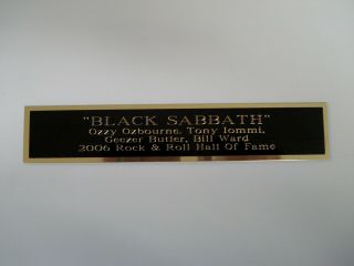 Black Sabbath Nameplate For A Signed Concert Poster Album Or Photograph 1.  25 X 6