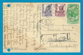 Spain Ppc Spanish Guinea 1939 Bata With Censor To Germany (archive Holes)
